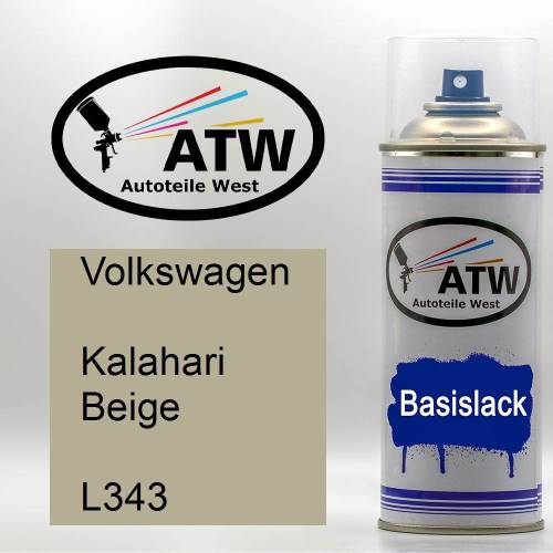 Volkswagen, Kalahari Beige, L343: 400ml Sprühdose, von ATW Autoteile West.